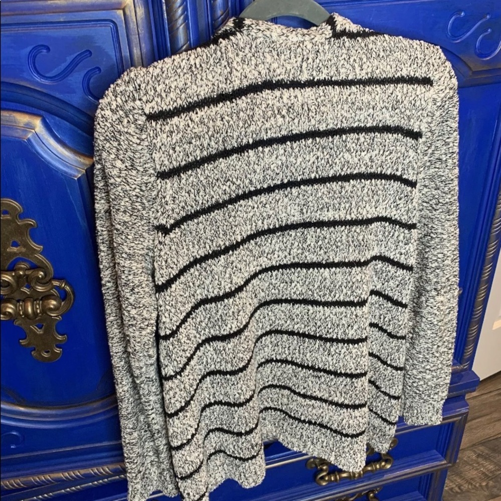 LOU & GREY Sweater Stripe Open Cardigan Medium - Picture 3 of 3